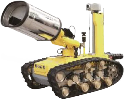 Electric firefighting robot with mist cannon